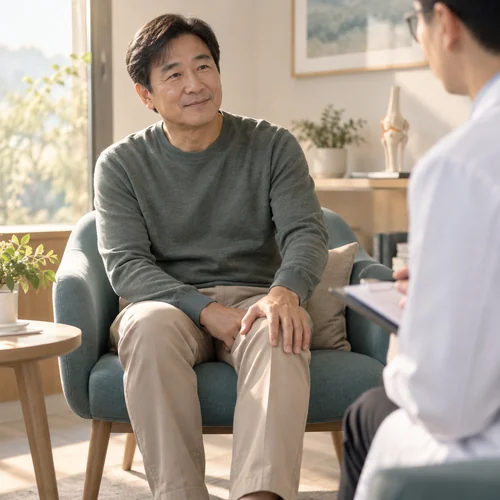 연수구정형외과 붓는 무릎과 생활 기능 안내 · 무릎 관절 주제의 AI 생성 예시